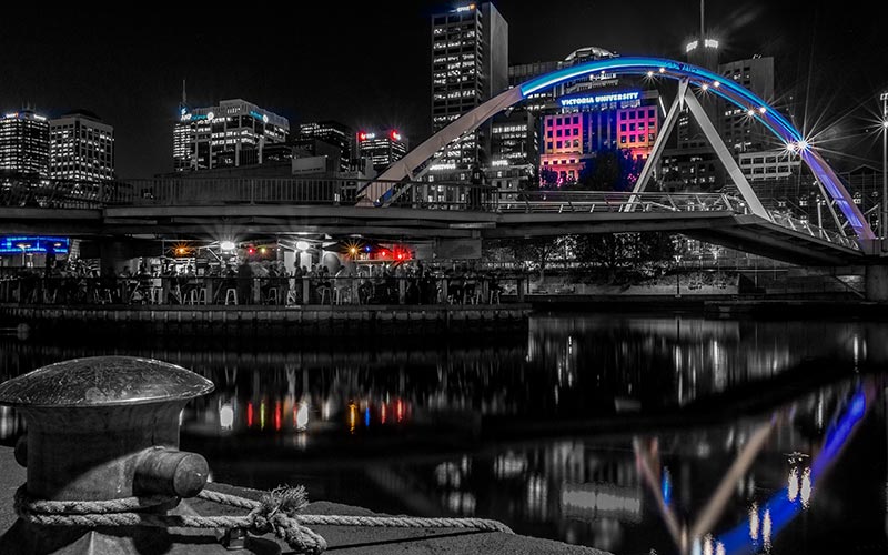 Neon lit Melbourne